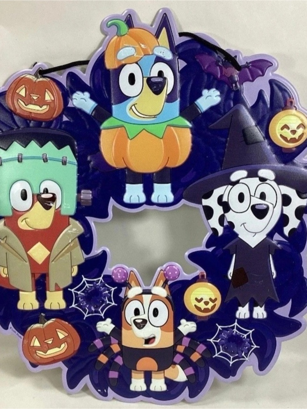 Bluey Halloween Character Wreath